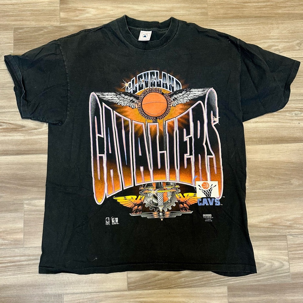 90s Cleveland Cavaliers Vintage Black 100% Cotton NBA Basketball T-Shirt, XL